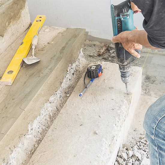 travaux de renforcement escalier en beton